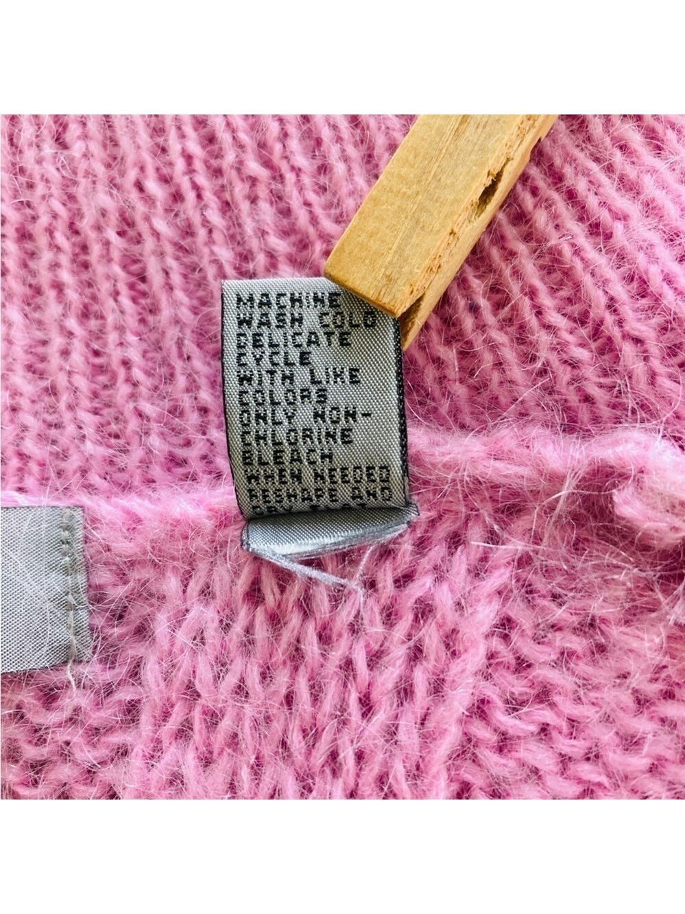 Amanda Smith Coquette Soft Girl Cloud Luxe Pink Mohair Sweater L Cable Knit - Picture 5 of 7